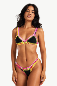 Sambala - Black sequined crochet bikini top
