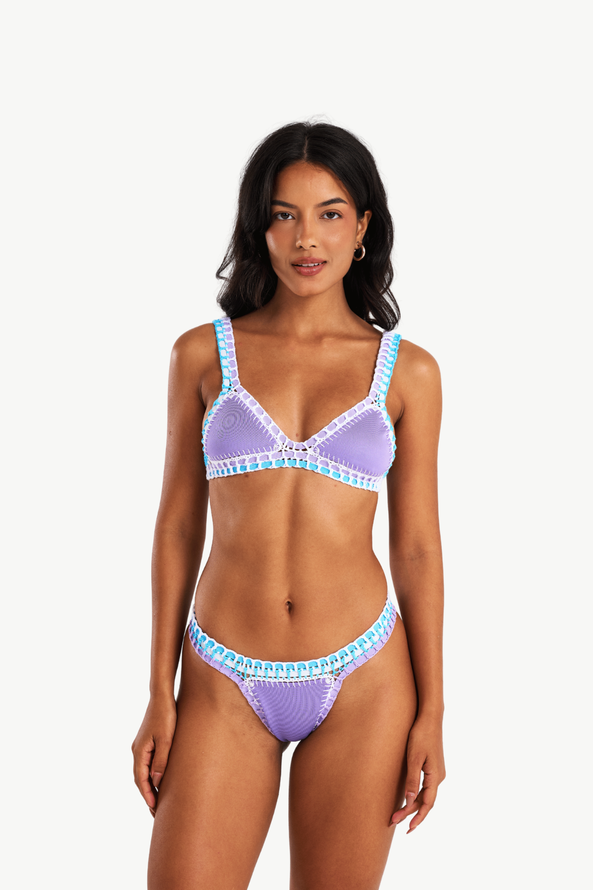 Flower - Haut de bikini crochet mauve