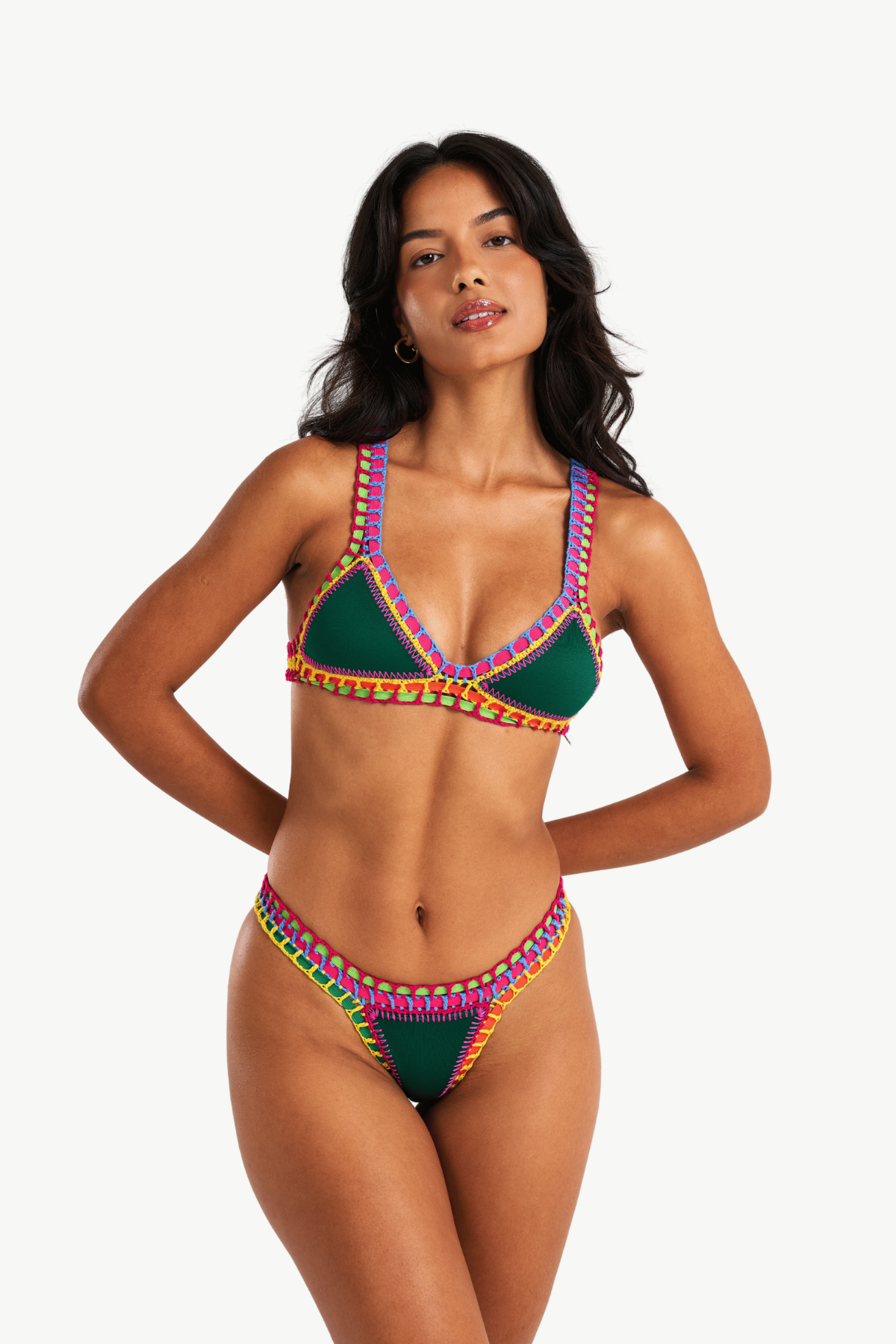 Tropic - Haut de bikini crochet vert